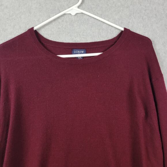 J. CREW Wool Acrylic Knit Burgundy Red Long Sleeve Preppy Sweater Men's XXL 2xl - Picture 3 of 12